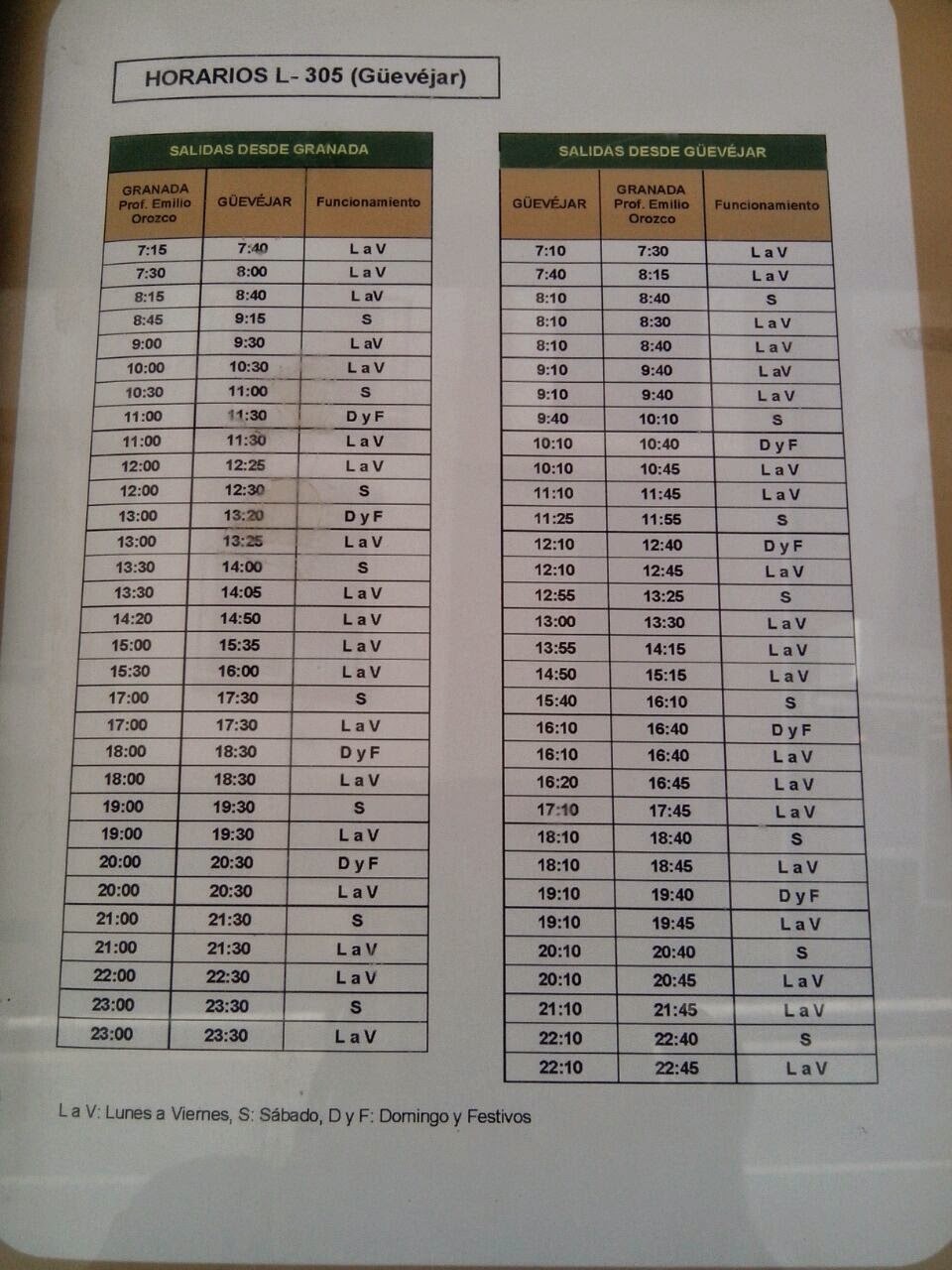 Horario de Autobuses